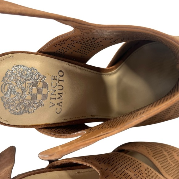 Vince Camuto Leather Detailed Heel Sandals – Dachelle Color Brick Size 9 Medium - Picture 10 of 15